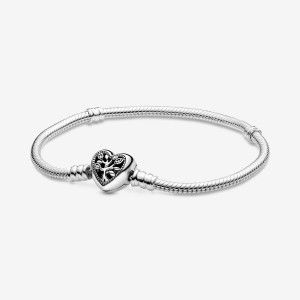 Pandora Moments Family Tree Heart Clasp Snake Charm Silber | UVXLYMG-75