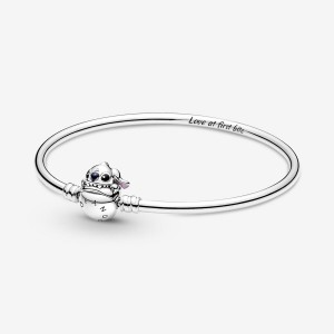 Pandora Moments Stitch Biting Clasp Bangle Charm Silber | COFEZGW-71