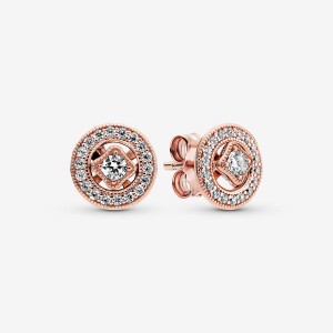 Pandora Vintage Circles Ohrstecker Rosa Gold | LQNFMYH-25