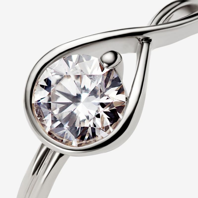 Pandora Brilliance 1.00 ct tw Ringe Weiß Gold | KOVGAEU-82