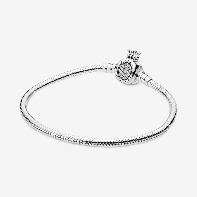 Pandora Moments Crown O Clasp Snake Charm Silber | HUBPOXV-32