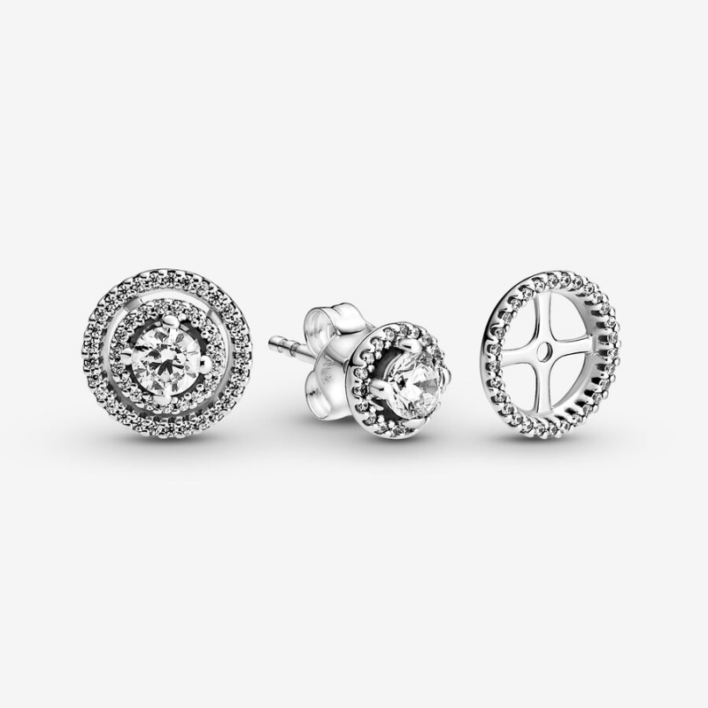 Pandora Sparkling Double Halos Ohrstecker Silber | EMNTACW-83