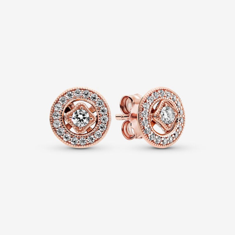 Pandora Vintage Circles Ohrstecker Rosa Gold | LQNFMYH-25