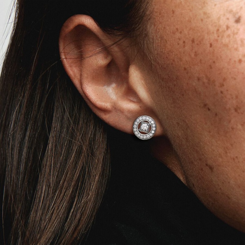 Pandora Vintage Circles Ohrstecker Silber | RVUINWO-17
